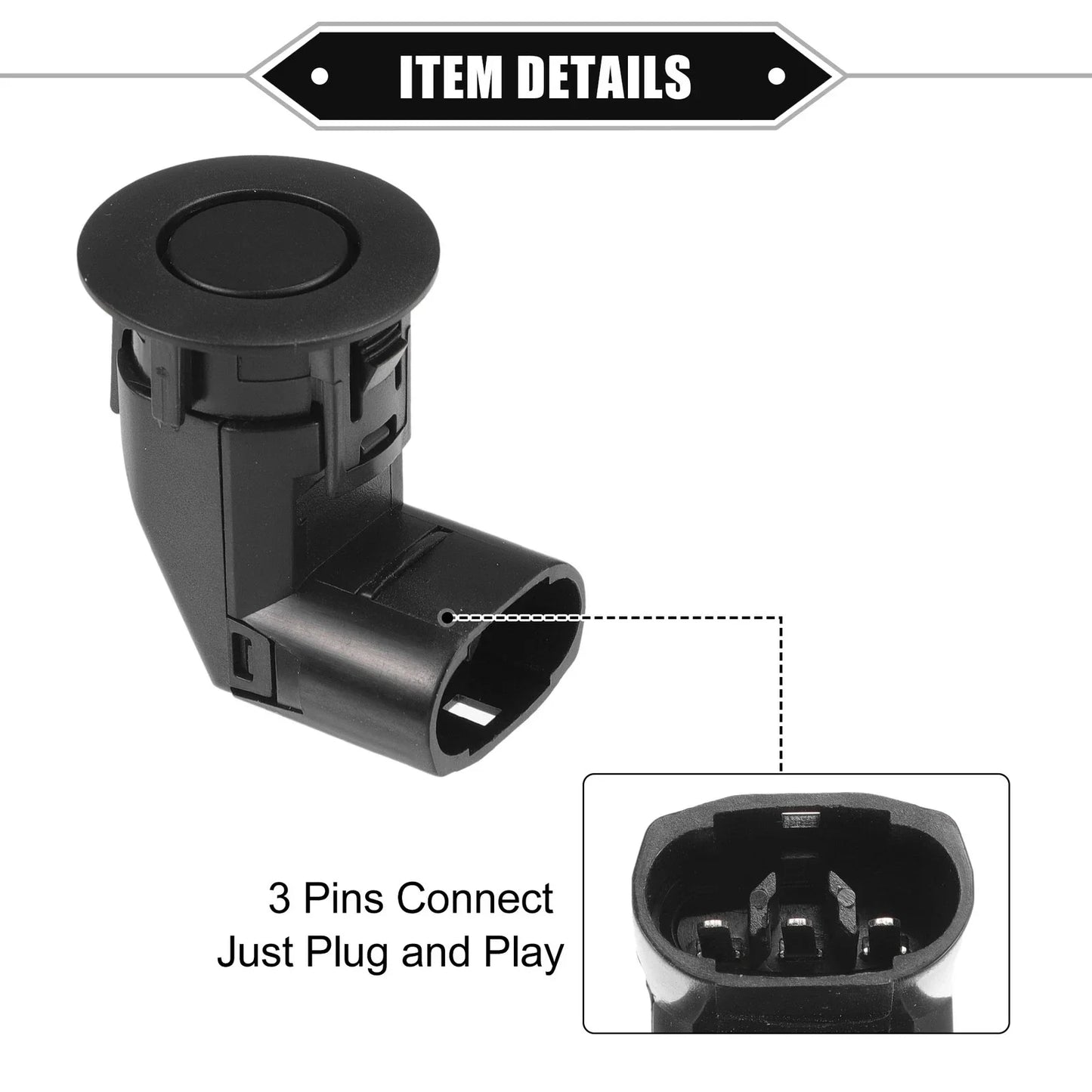 Reverse Parking Assist Sensor for Honda City T9N (2014-2019) ABS Black