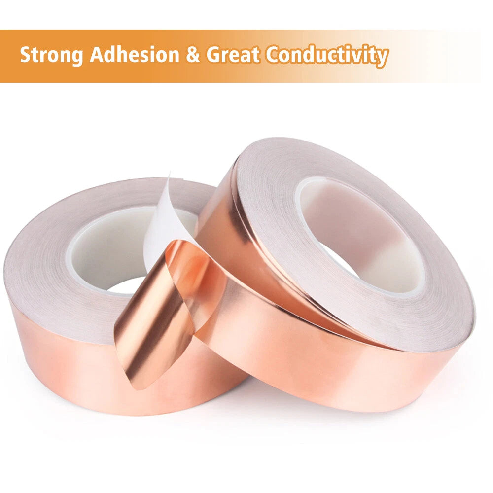 Double Sided Copper Foil Tape 20m x 50mm EMI Shielding Adhesive