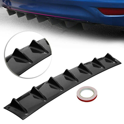 Universal Rear Bumper Shark Fin Wing Lip Diffuser 33"L for Car Black