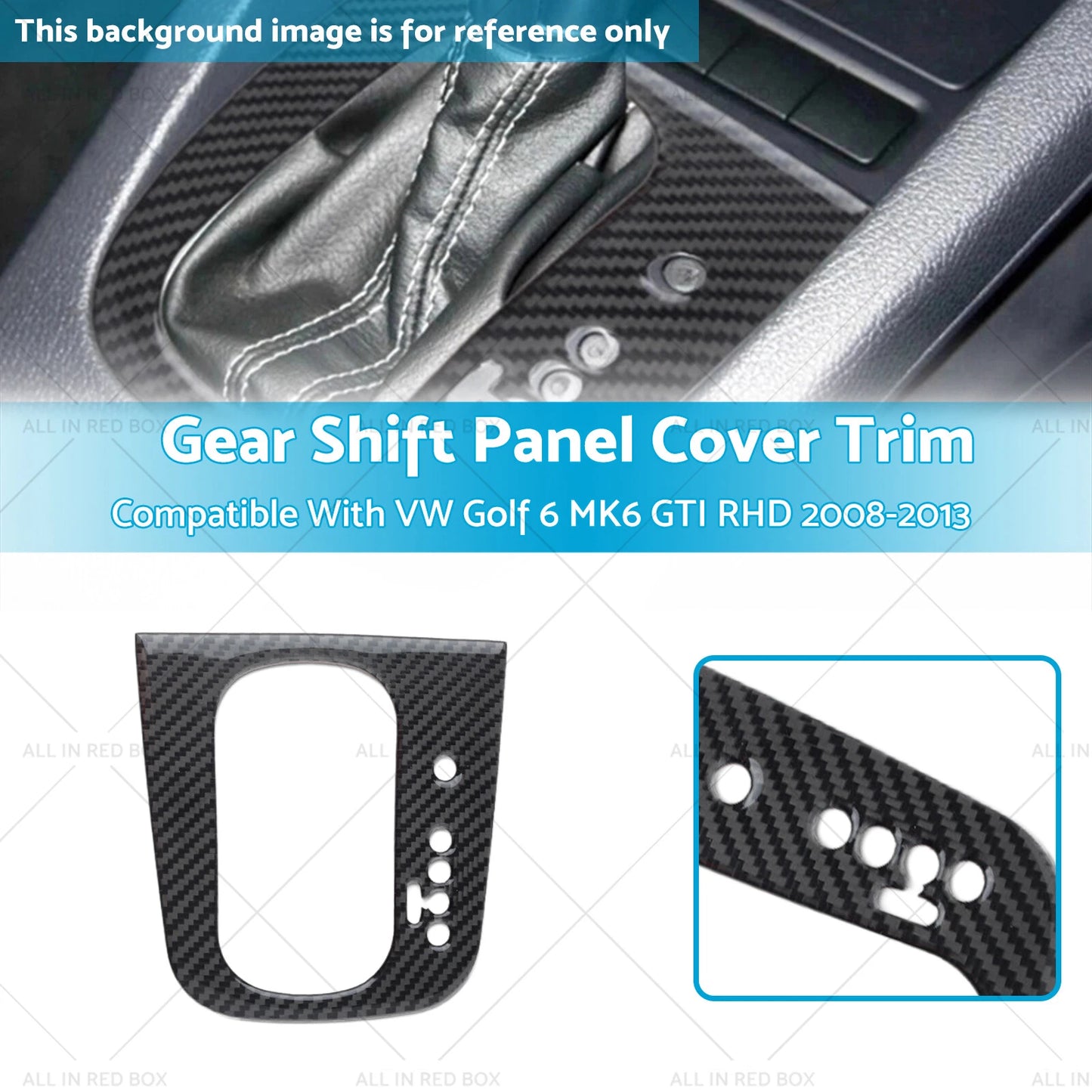 Carbon Gear Shift Panel Cover Trim for VW Golf 6 MK6 GTI (2008-2013)
