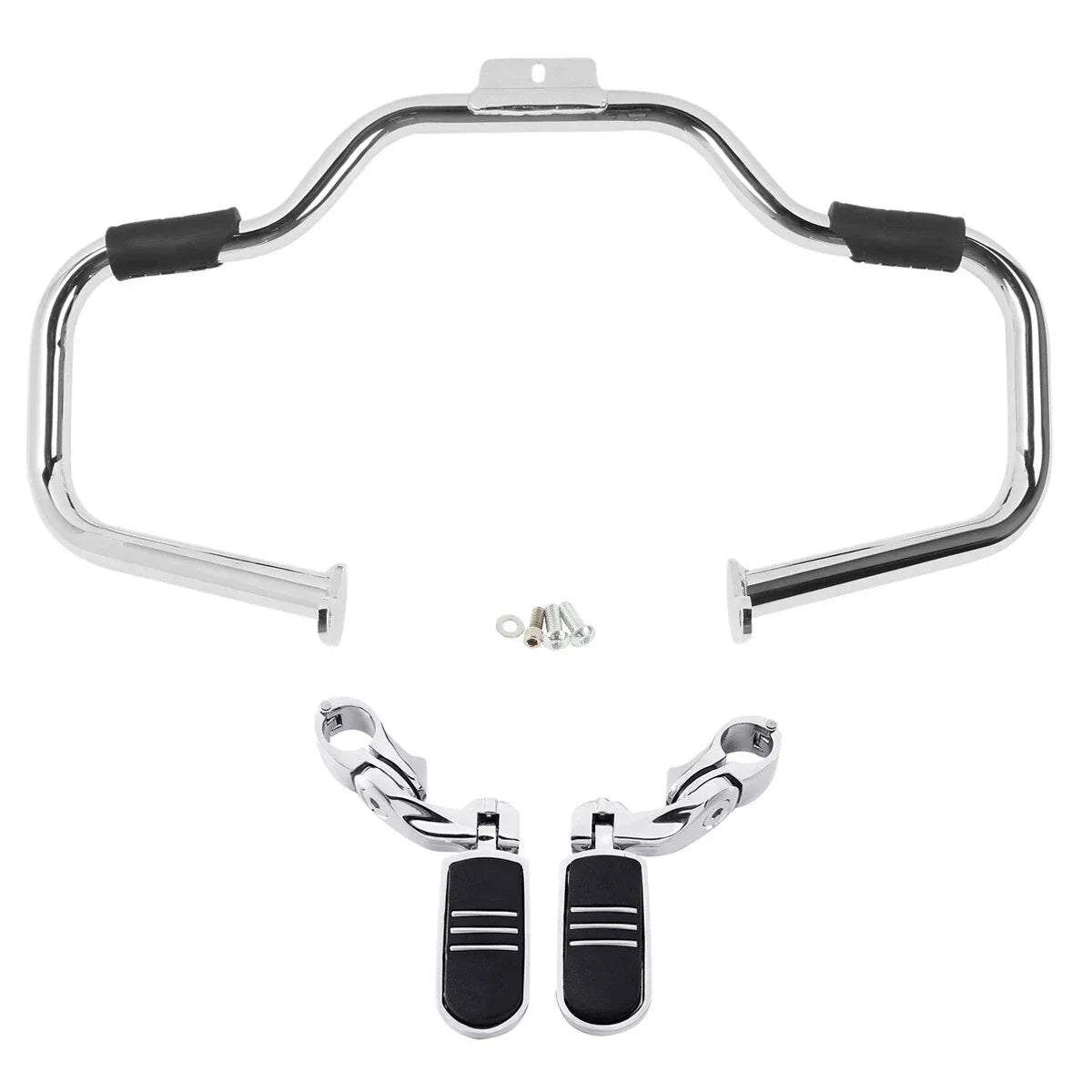 Mustache Engine Guard Crash Bar Footpegs for Harley Softail (2000-2017)