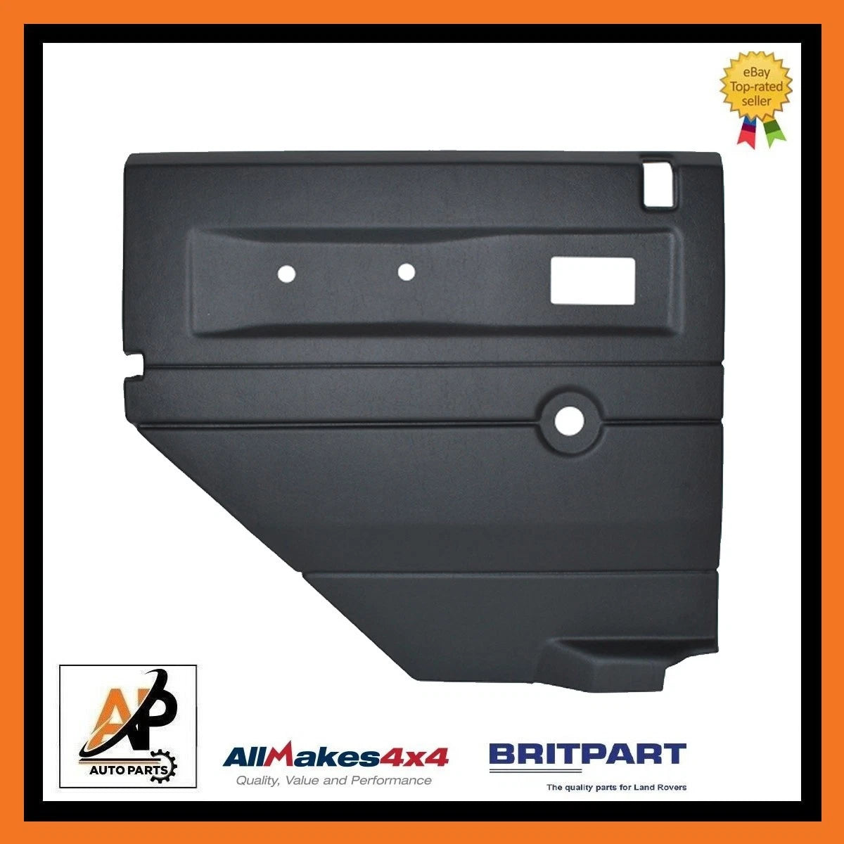 Door Card Left Rear Manual Window Black for Land Rover Defender (1990–2016)