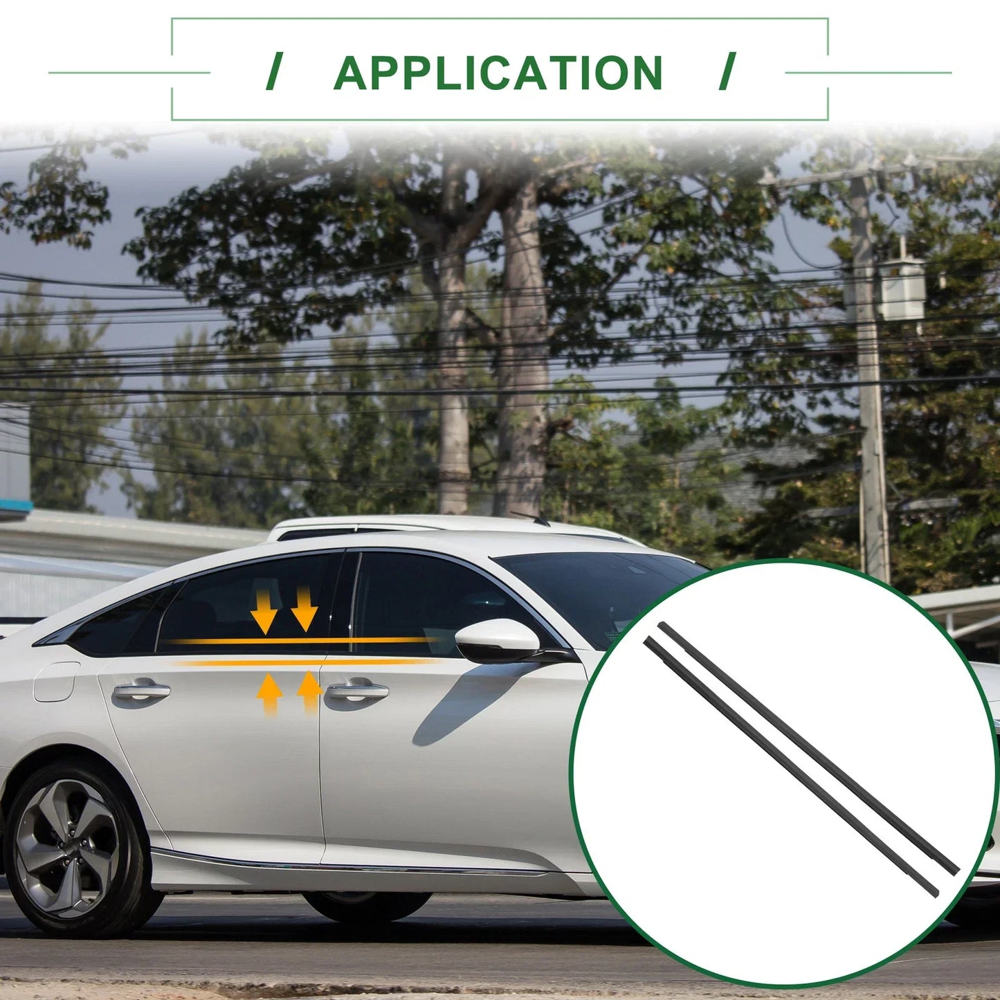 2 x Front Left & Right Weatherstrip Window Seals for Honda Accord (2018-2023)
