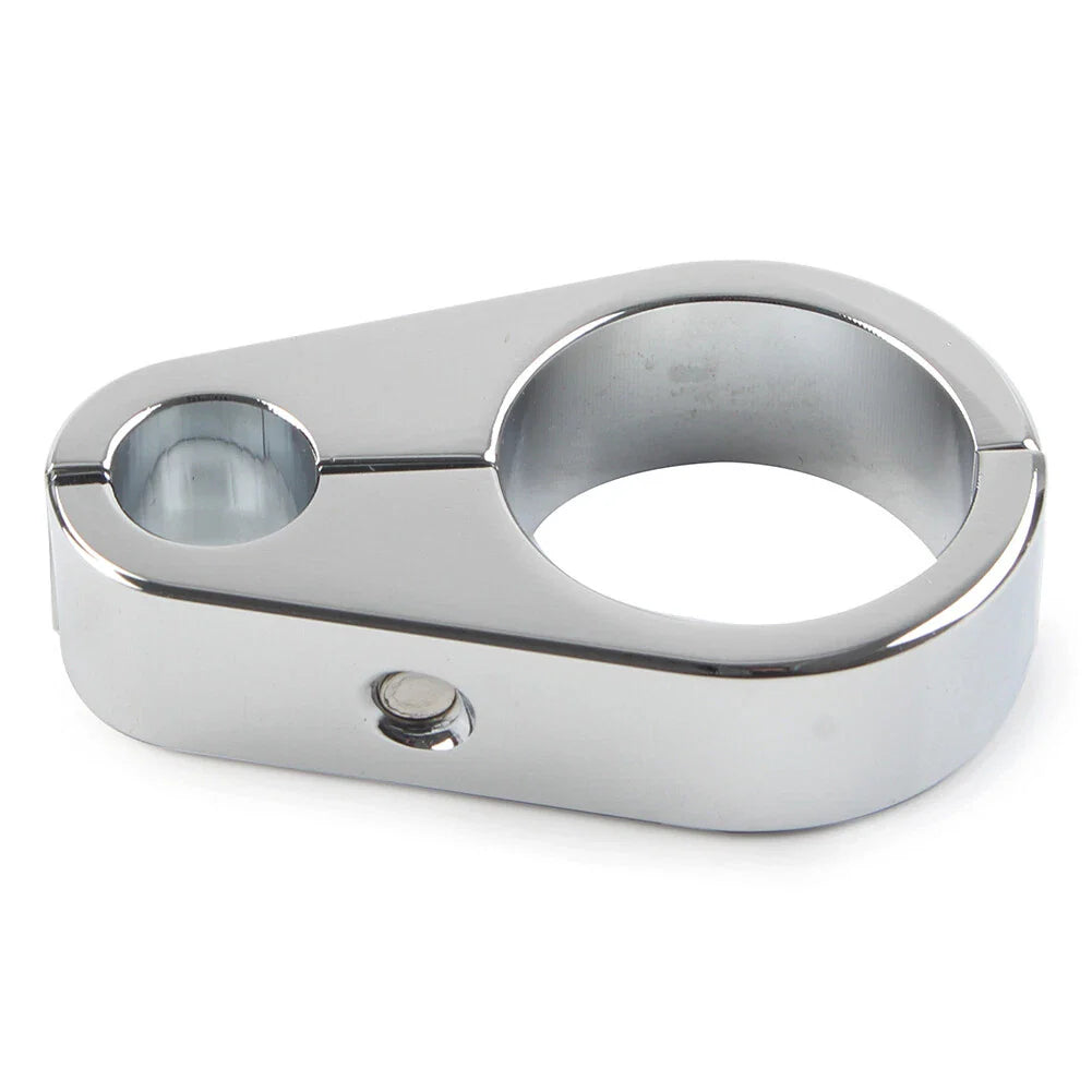 Chrome Brake Clutch Cable Wire Clamp Clip for Harley 1'' Handlebar