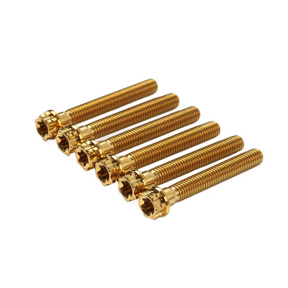 6 x M8x55mm Titanium Torx Head Flange Screws for Motorcycle Bike