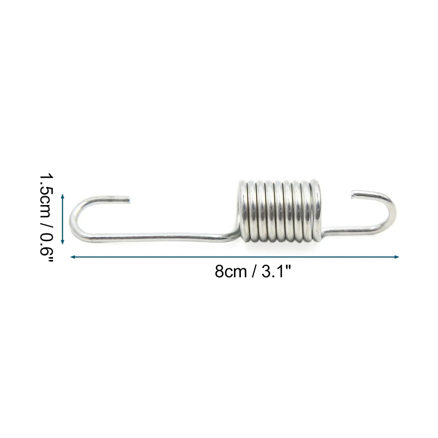 2 x 8cm Silver Tone Motorcycle Brake Pedal Return Springs for CG125