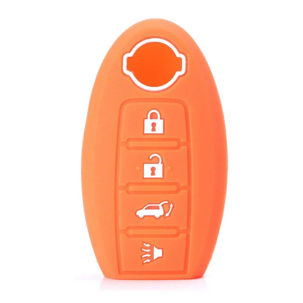 Orange Silicone Smart Key Fob Shell Cover for Nissan 370Z, Altima (2009-2022)
