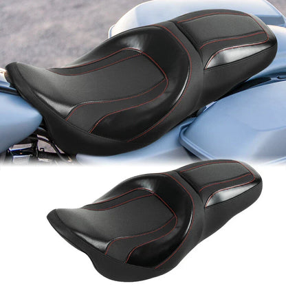 Black Driver Passenger Seat for Harley Touring CVO Street Glide (2009-2023)
