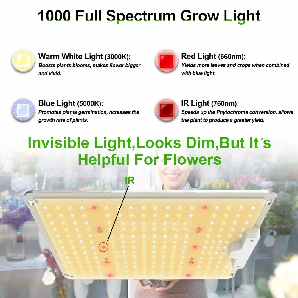 1000W LED Grow Light Full Spectrum for Indoor Plants