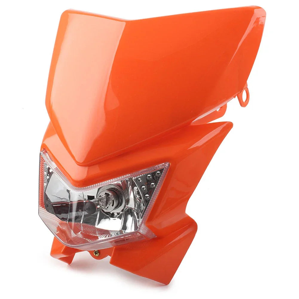 Front Headlight Fairing Lamp for MX Enduro Dirt Trail Bikes 250cc Orange