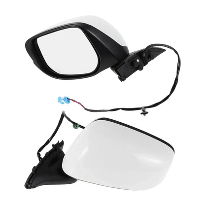 Left Side Door Mirror Replacement for Honda Fit (2009-2014) Manual Folding White
