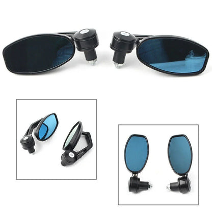 Black Aluminum 7/8" Motorcycle Rear View Side Mirrors for Handlebar