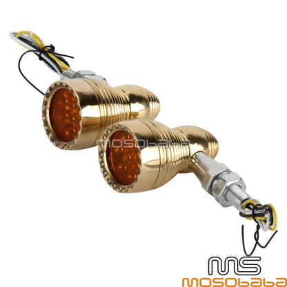 10mm Brass Turn Signal Lights for Harley Dyna FXDB (2006-2017)