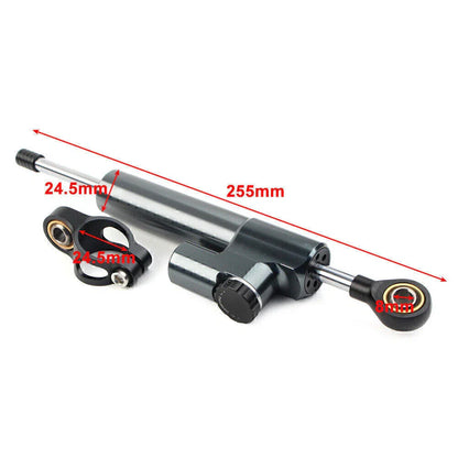 CNC Steering Damper Stabilizer for Universal Motorcycle - Grey