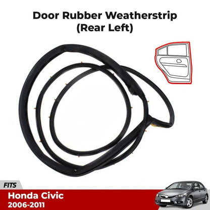 Door Rubber Seal Weatherstrip Rear Left Fits Honda Civic FD 4D Sedan 2006-11 D06