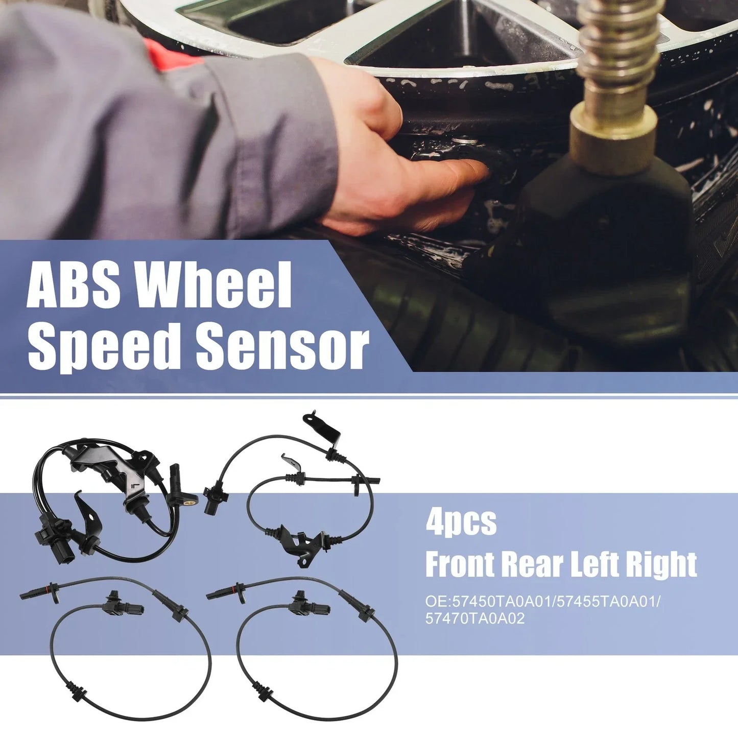 4 x ABS Sensors for Honda Accord (2008-2012) Front & Rear Left Right
