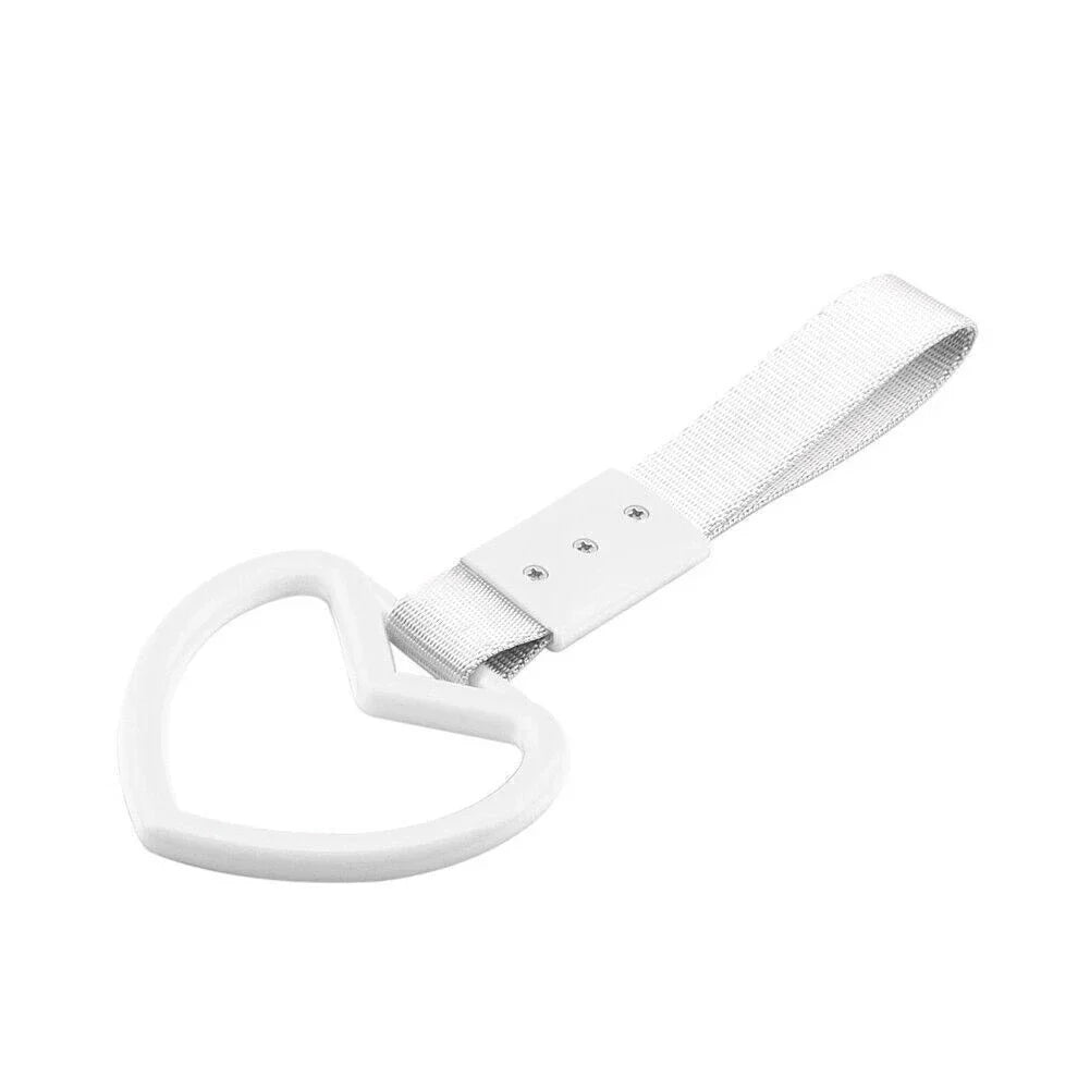 White JDM Tsurikawa Ring Handle Strap for Train Bus Drift Charm