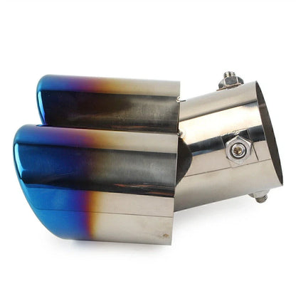 1x Blue Dual Exhaust Pipe Tail Muffler Tip for Car (No Year Specified)