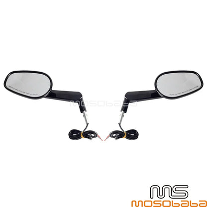 Black LED Turn Signal Mirrors for Harley V-Rod Muscle (2009-2017)