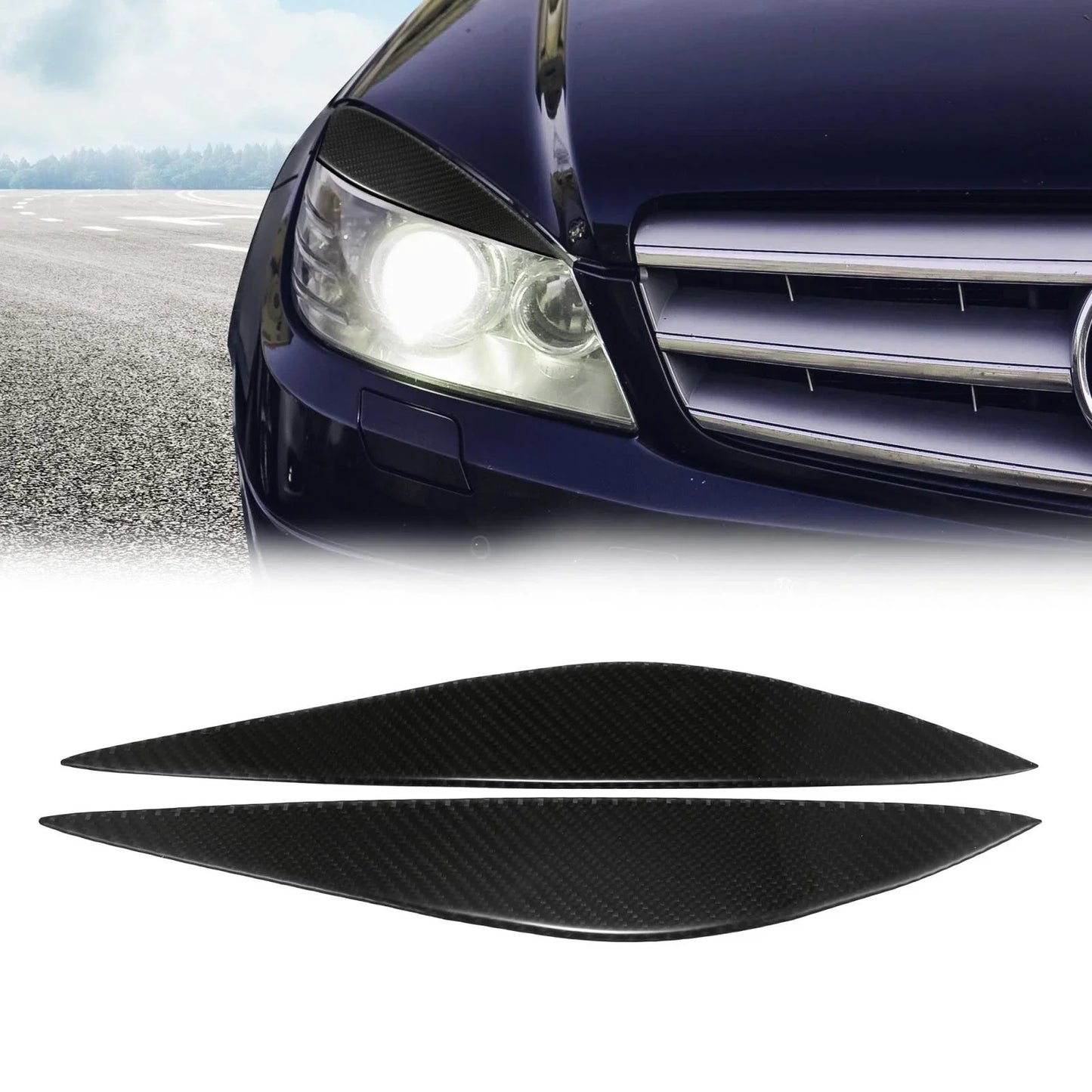 Headlight Eyebrows Stickers for Mercedes-Benz W204 (2007-2014)
