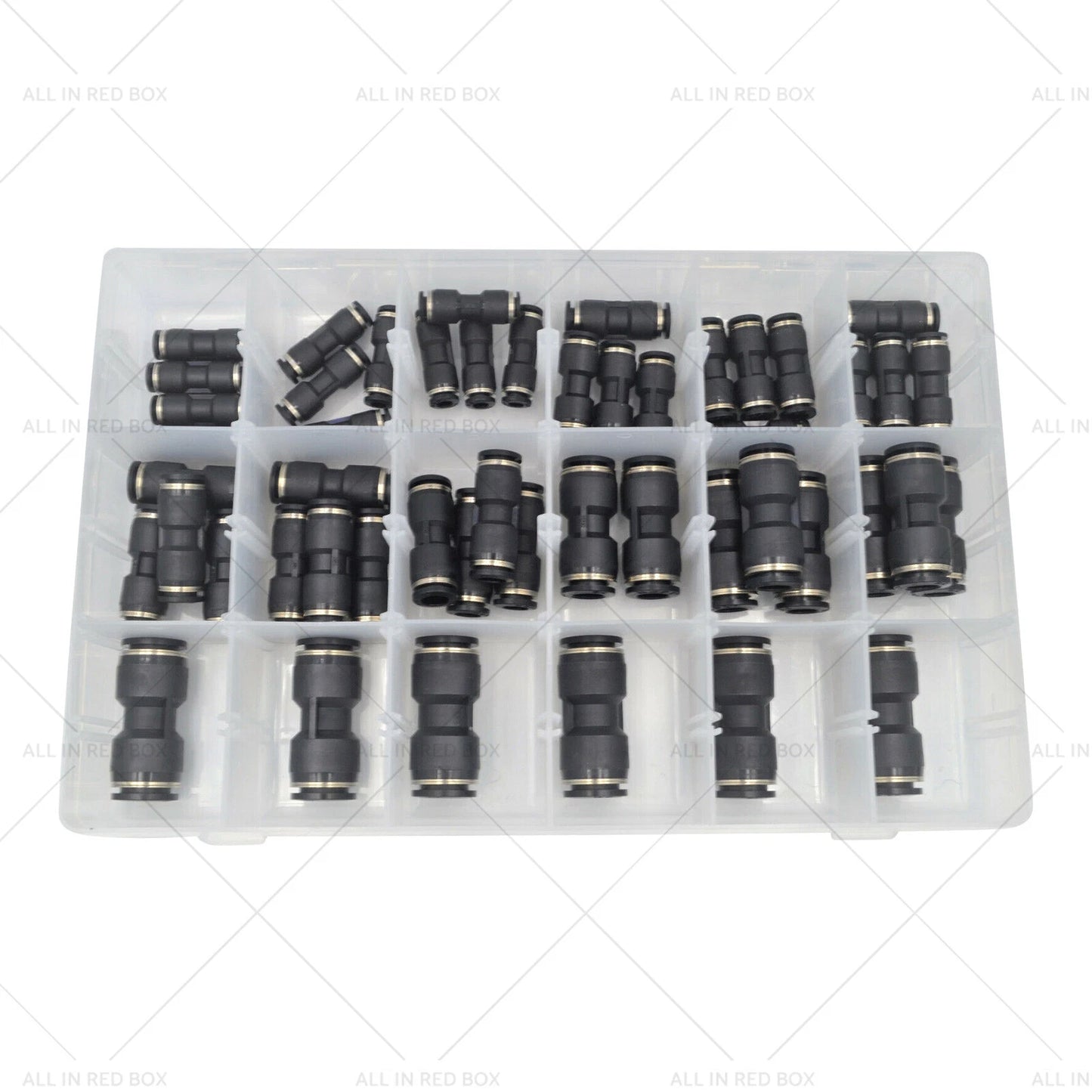 50x Pneumatic Push-in Air Line Quick Connect Kit for Imperial Hose