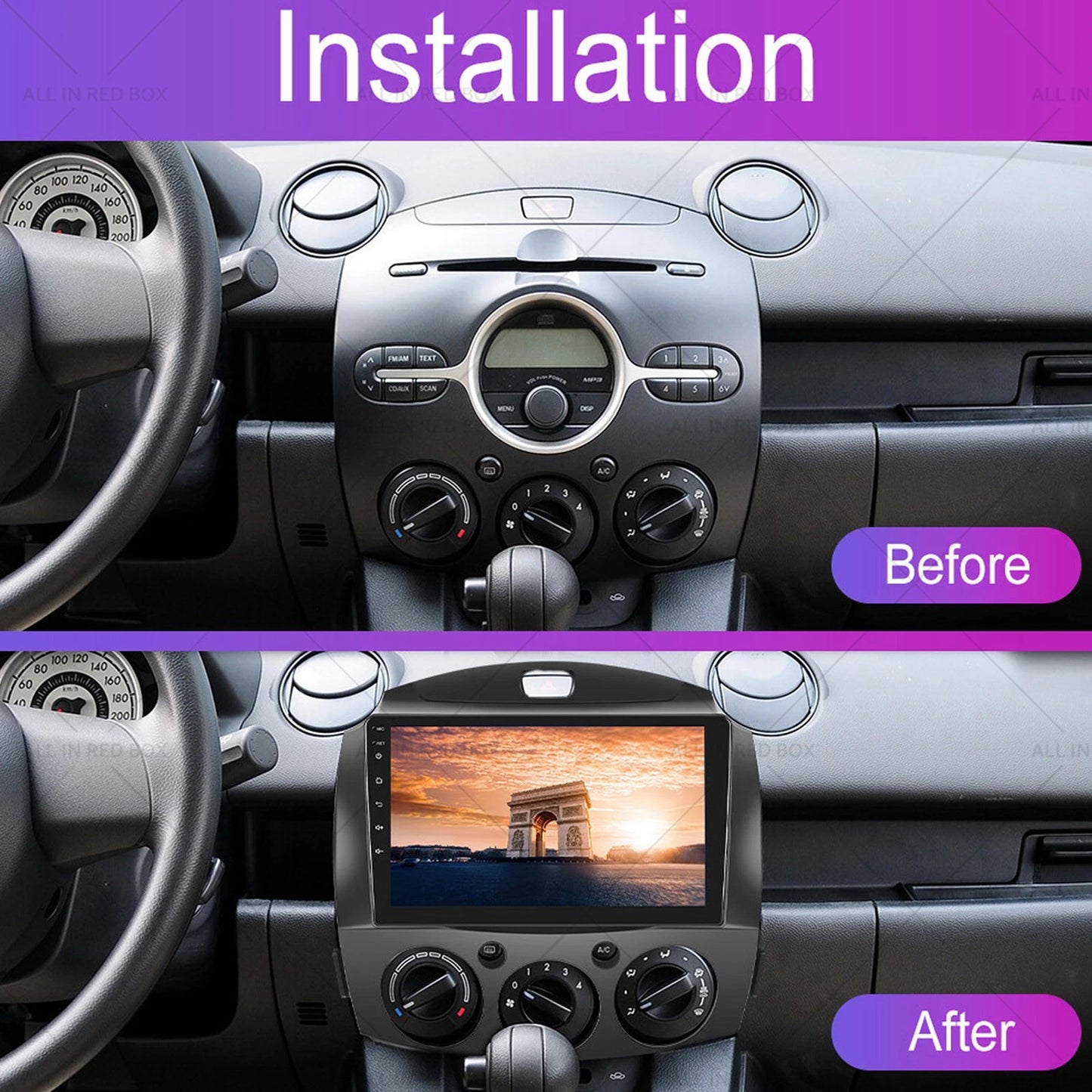 9'' In-Dash Android 13 Car Stereo GPS for Mazda 2 (2007-2014)