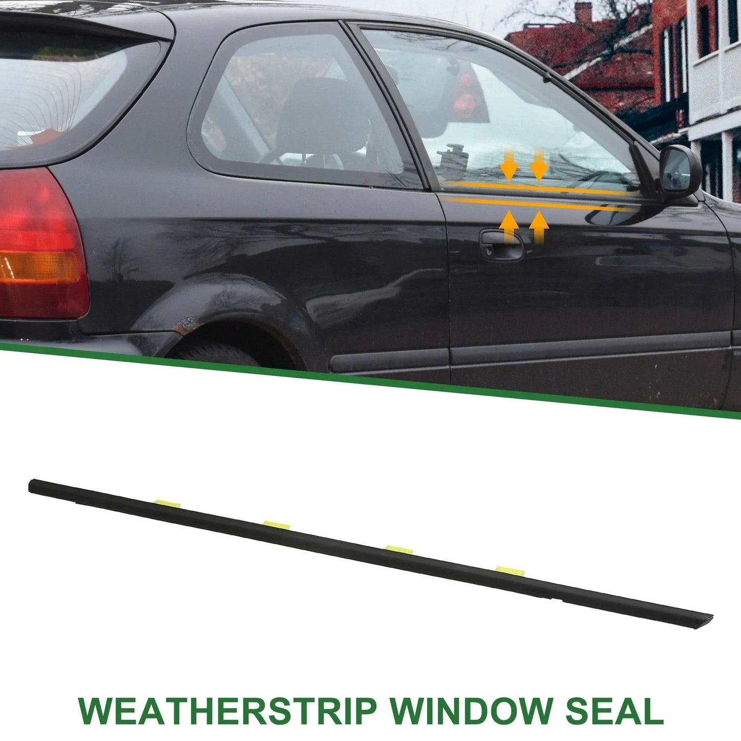 Front Left Weatherstrip Window Seal for Honda Civic (1996-2000)