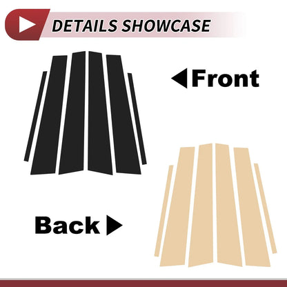 6 Pcs Black Door Pillar Window Trim for Lexus GS (2006-2011)