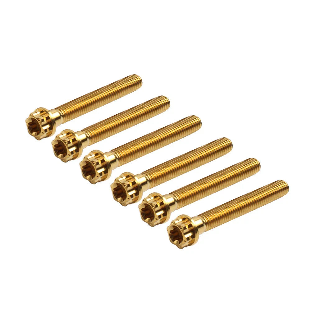 6pcs M6x45mm Titanium Torx Head Flange Screws for Motorcycle Bike