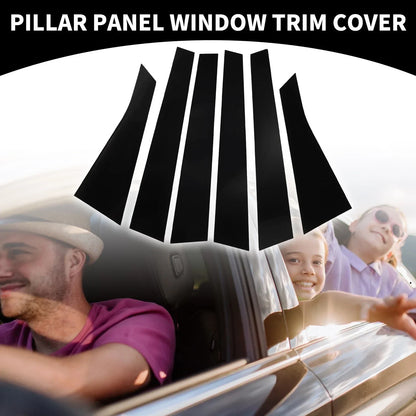 6 x Car Pillar Window Trim Covers for Chevrolet Impala (2006-2013) Black