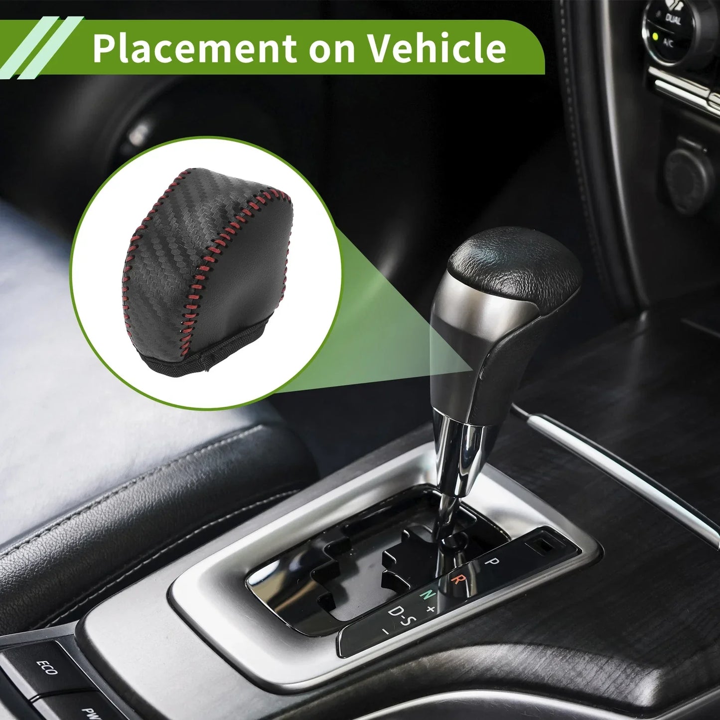 Car Gear Shift Knob Cover for Lexus NX250 2022-2023 Black Carbon Fiber Red