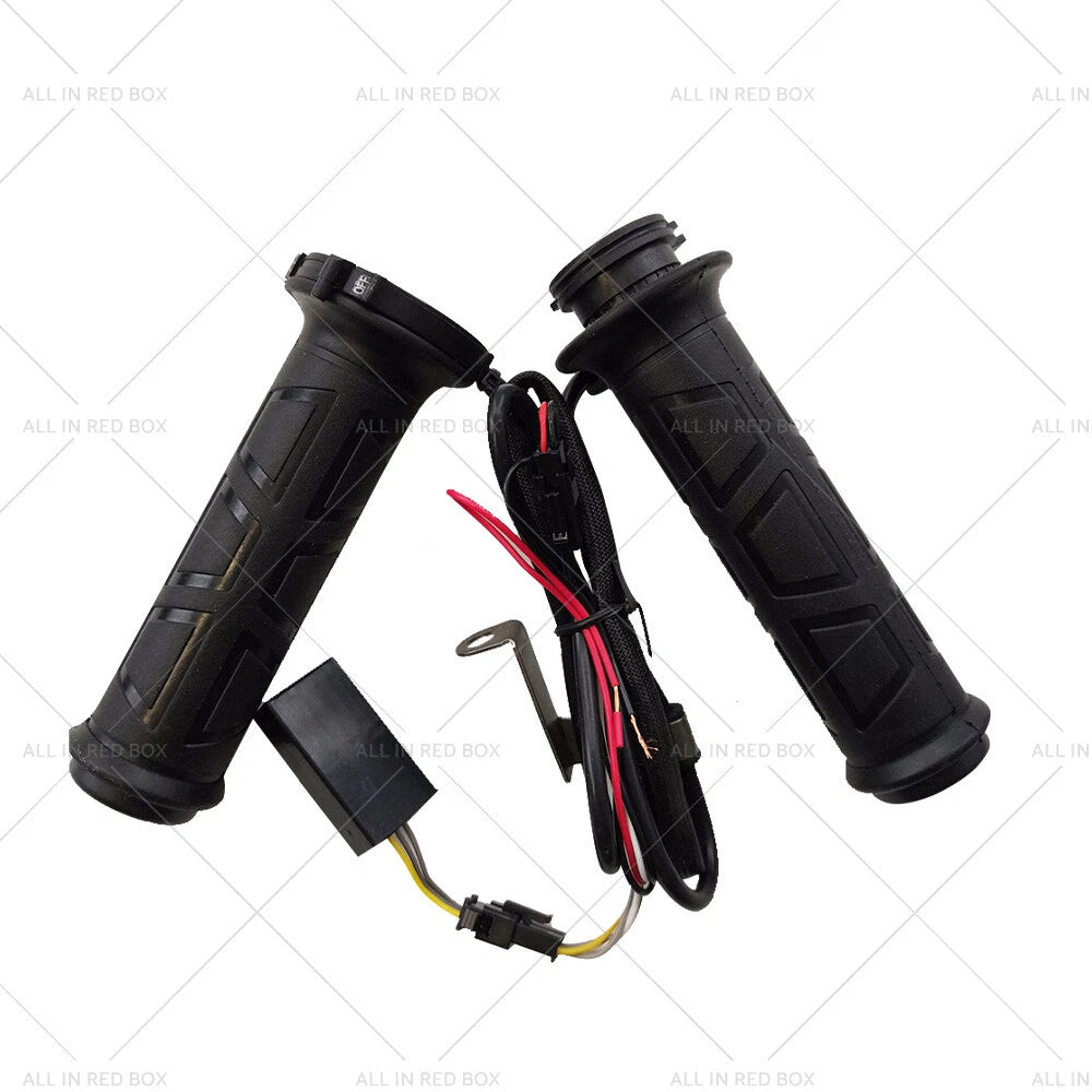 12V Heated Rubber Handlebar Grips for Motorcycle (Fits 22mm 7/8")