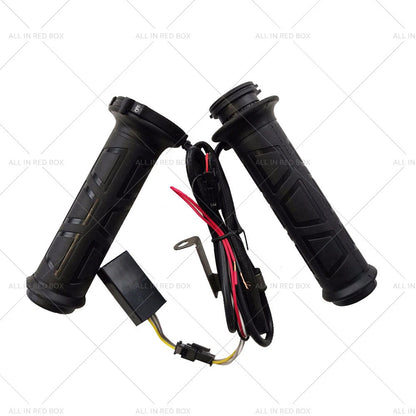 12V Heated Rubber Handlebar Grips for Motorcycle (Fits 22mm 7/8")