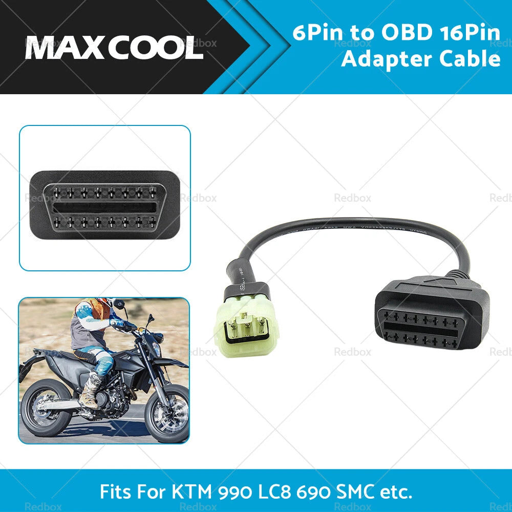 KTM 6 Pin to OBD 16 Pin Adapter Diagnostic Cable Connector