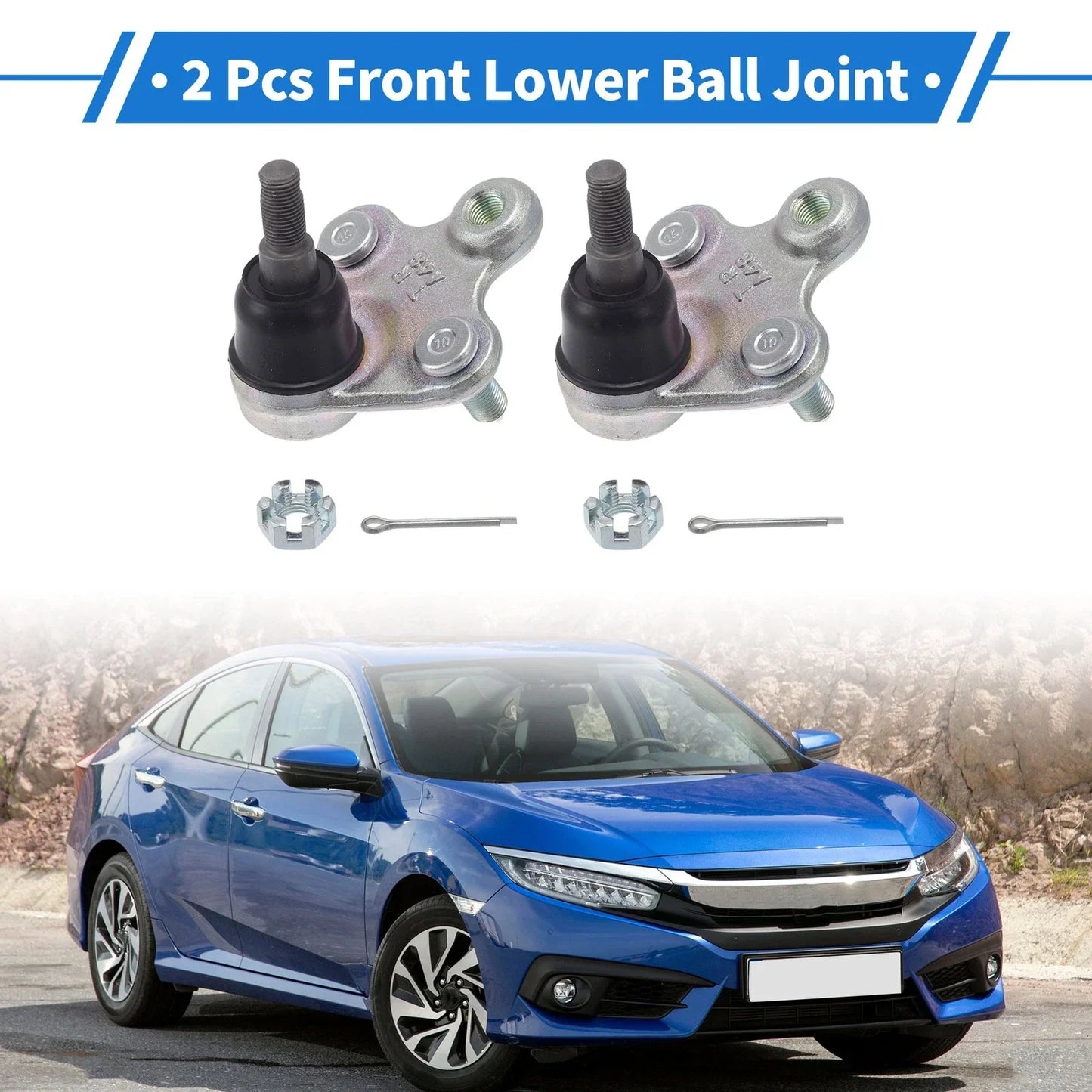 2 x Front Lower Ball Joints for Honda Civic (2012-2018)