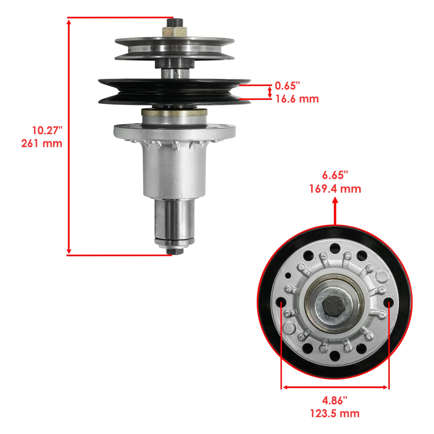 Deck Center Spindle Replacement for Exmark TTX650EKCE524 TTX680PKCE524 (2000–2000)