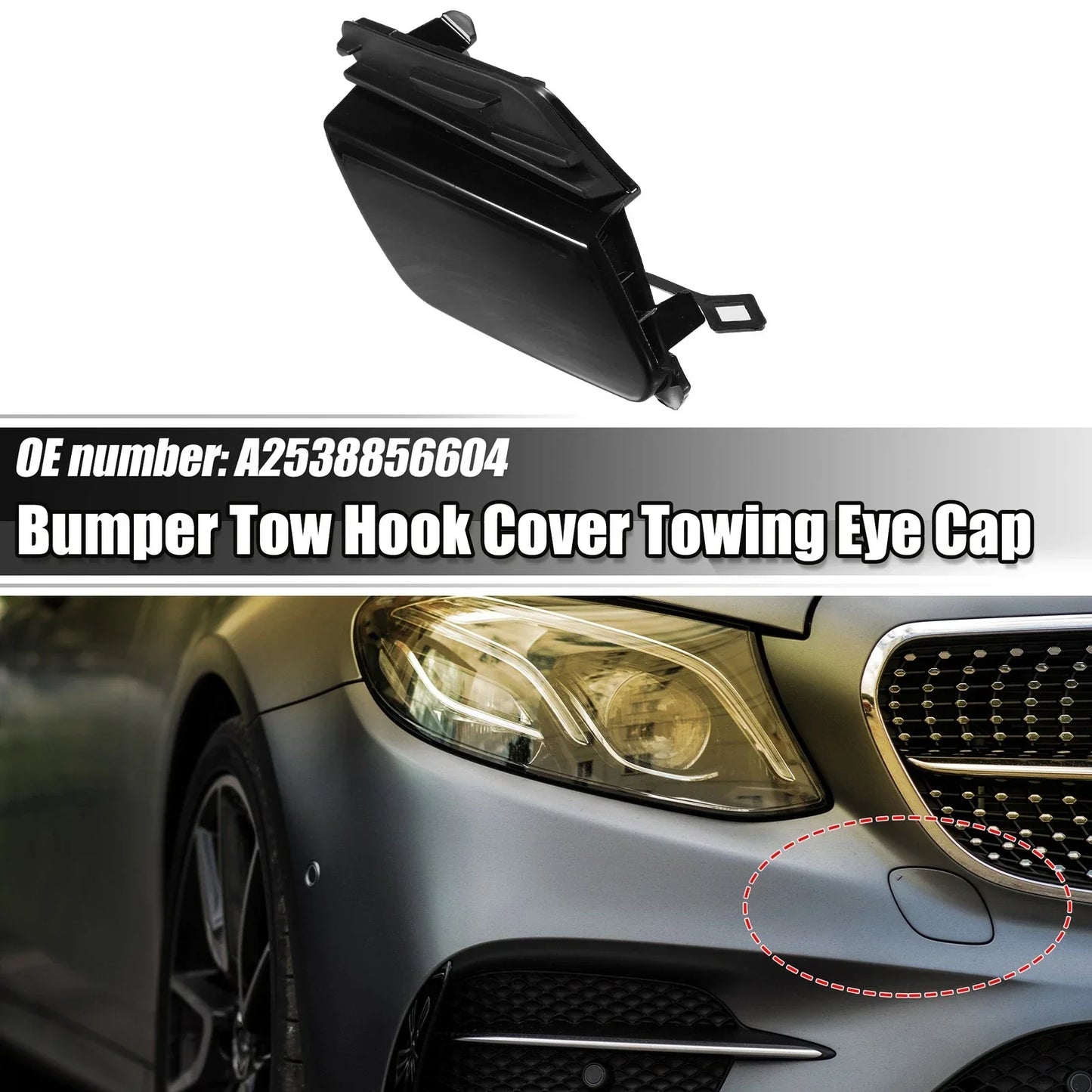 Front Right Bumper Tow Hook Cover for Mercedes-Benz GLC 43 AMG (2016-2023)