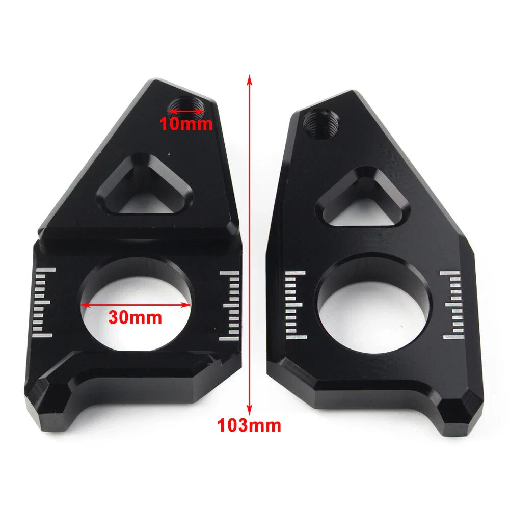 Yamaha YZF FZ8 FZ1 TMAX Red Motorcycle Axle Spindle Chain Adjuster Blocks
