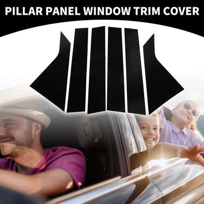 6 x Car Pillar Window Trim Covers for Chevrolet Impala (2014-2020) Black