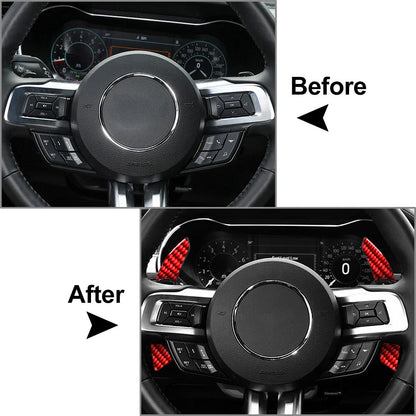 Steering Wheel Shifter Paddle Extensions for Ford Mustang (2015-2023) Red