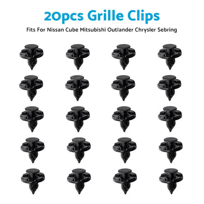8mm 20x Grille Clips for Nissan Patrol, Cube, Mitsubishi Outlander, Sebring