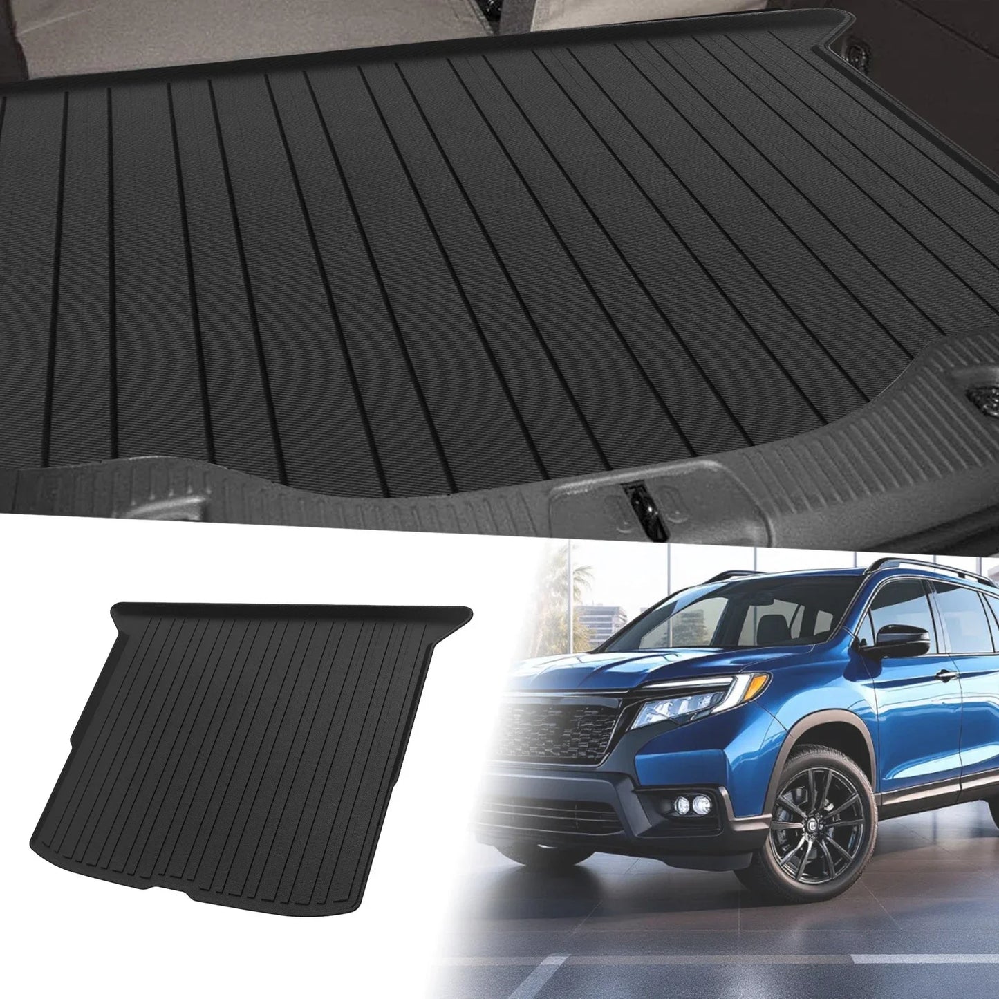 Flat Face Cargo Liner Rear Trunk Mat for Honda Passport (2019-2022) 1 x TPE