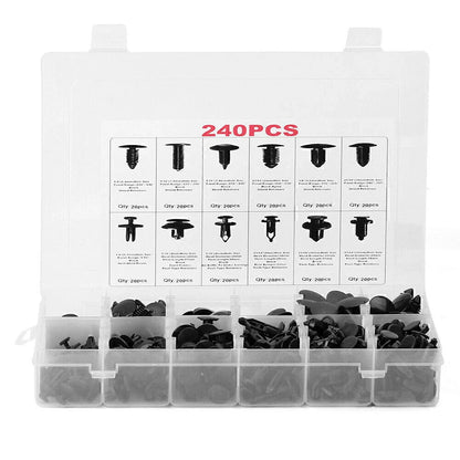240 Pcs Plastic Push Pin Rivet Fasteners Clips for Car Auto Body
