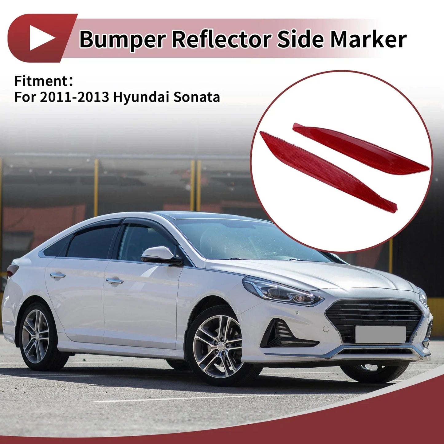 Rear Bumper Reflectors for Hyundai Sonata (2015-2019) - 2 x Reflectors