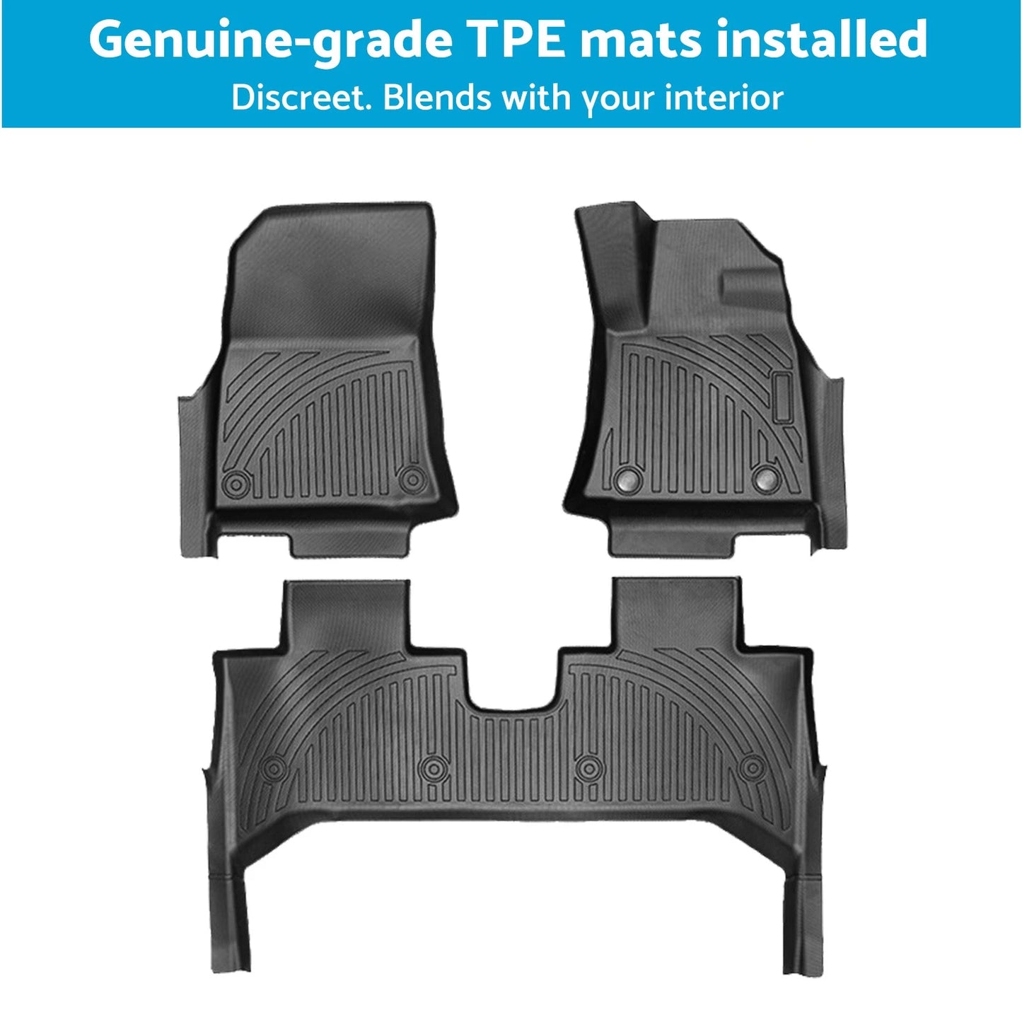 3 Pcs 3D All-Weather TPE Floor Mat Set for BYD Shark (2025-On)