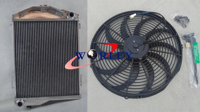 3 Row Aluminum Radiator + Fan for Austin Healey 3000 (1959-1967)
