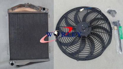 3 Row Aluminum Radiator + Fan for Austin Healey 3000 (1959-1967)