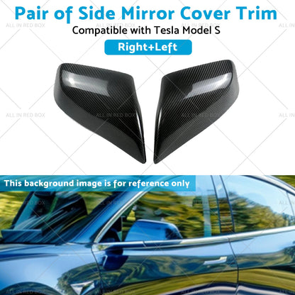 Carbon Fiber Wing Side Mirror Covers for Tesla Model S (2012-2023)