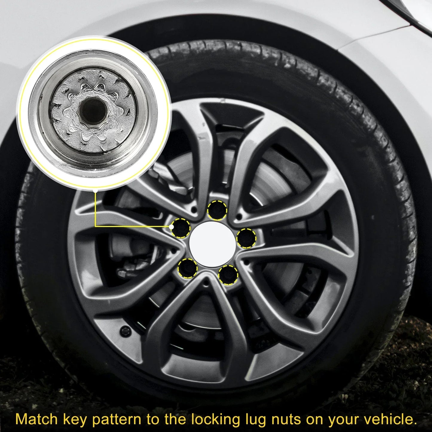 315 Wheel Lock Lug Nut Set with Protector Socket for Mercedes Benz