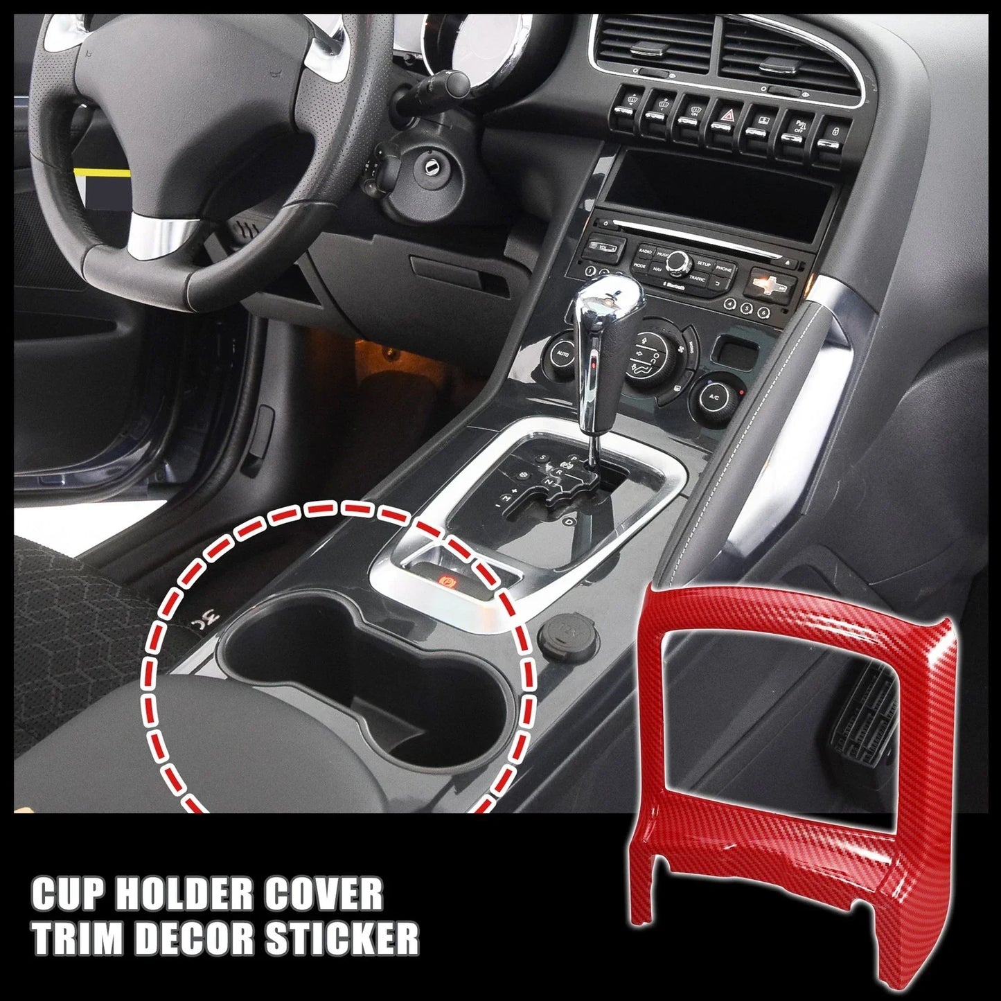 Red Cup Holder Cover Trim Sticker for Dodge Charger & Chrysler